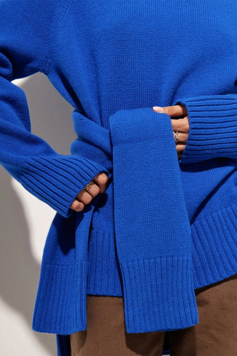 'Scarlett' Ribbed Knit Turtleneck Sweater - Celes Fashion